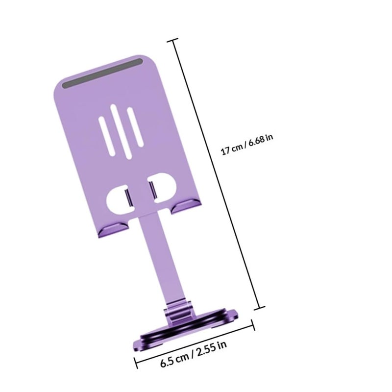 Dark Purple Aluminum Alloy Adjustable Foldable Phone Tablet Stand Dock - Image 3