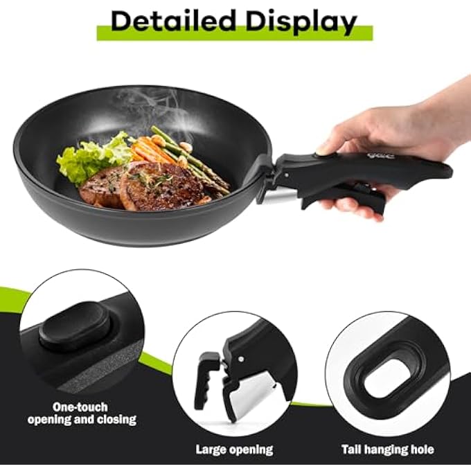 GQE Universal Removable Pan Handle HeatResistant Detachable For Pots Pans  Grill Pans Secure Grip ToolFree Installation SpaceSaving Pot Handle For Versatile Cookware Compatibility - Image 2
