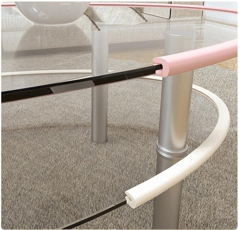 M2cbridge U Shape Extra Thick Furniture Table Edge Protectors Foam Baby Safety Bumper Guard 6.5 Ft (Off White with 4 Corners) - Image 5