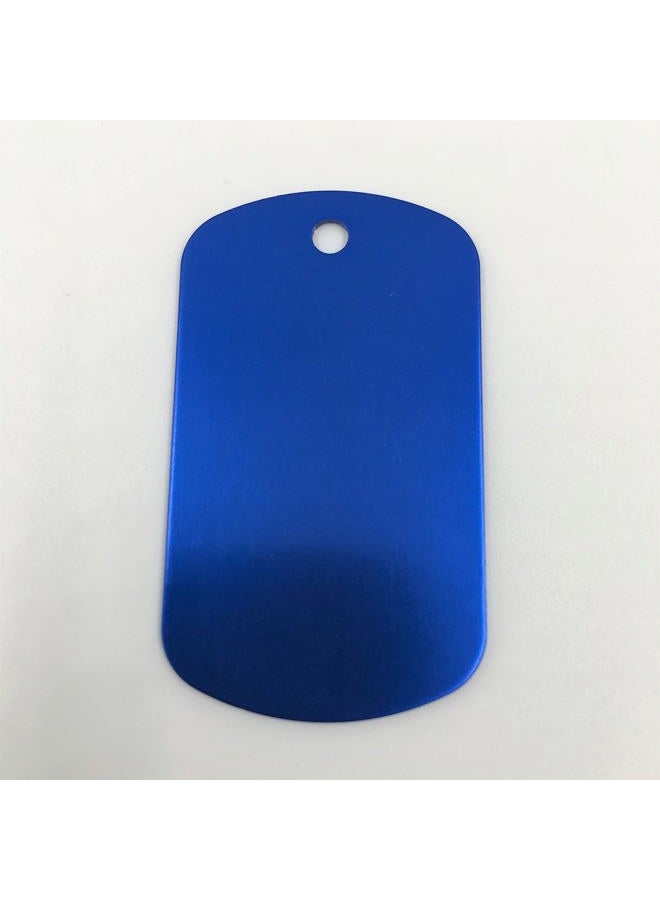 Colorful Rectangle Anodized Aluminum Stamping Blanks Discs for Craft Tags (Pack of 10) (Blue)