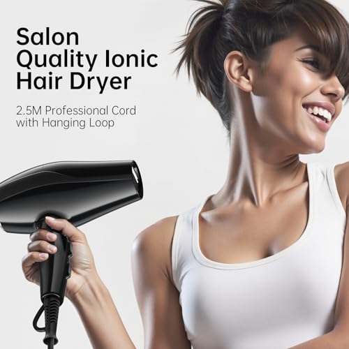 CONFU Professional Salon Hair Dryer, CONFU 1875 Watt Negative Ionic Fast Drying Blow Dryer, AC Motor Low Noise Hair Blow Dryer with Diffuser & 2 Concentrator Nozzles - Image 4