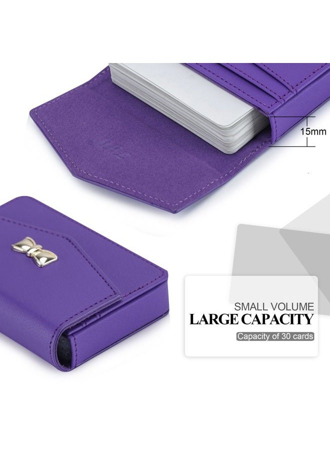 FYY Business Card Holder, Handmade Premium Leather Business Name Card Case Universal Card Holder with Magnetic Closure (Hold 30 pics of Cards) FYY-AU-H-283B-Card-Holder-PP - Image 3