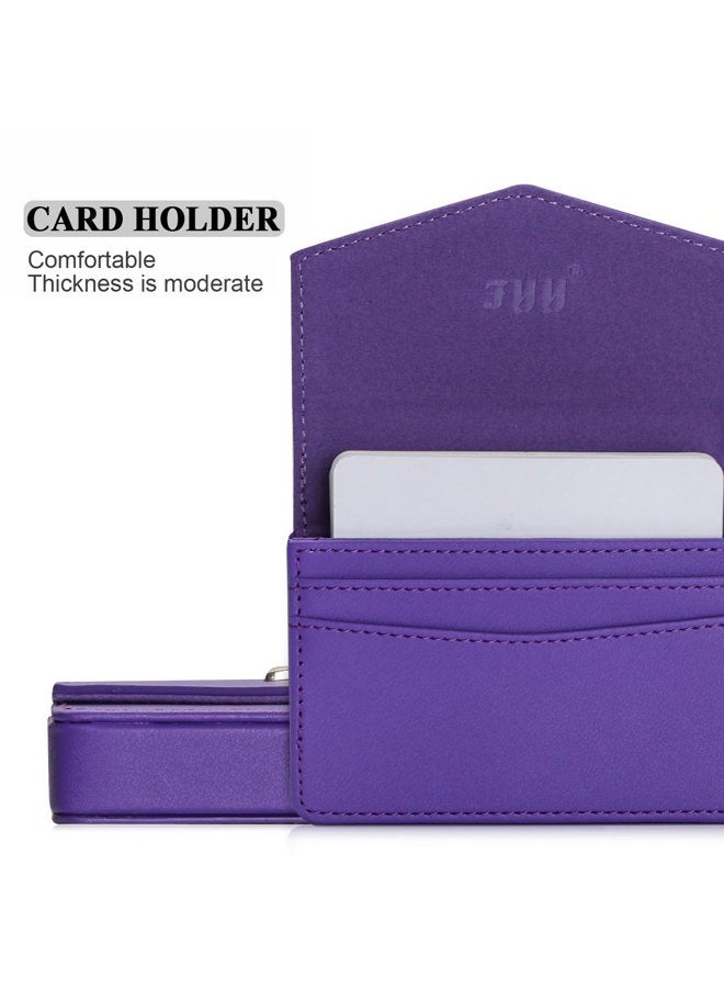 FYY Business Card Holder, Handmade Premium Leather Business Name Card Case Universal Card Holder with Magnetic Closure (Hold 30 pics of Cards) FYY-AU-H-283B-Card-Holder-PP - Image 4
