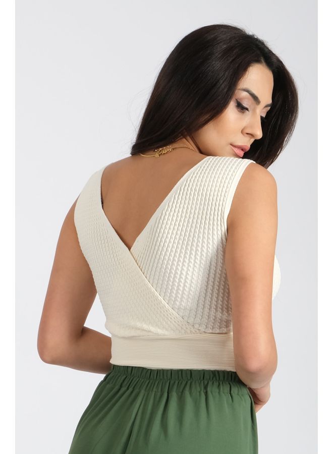 لندونيلا بلوزة قصيرة من نسيج التريكو الصيفي - Free Size - 100124 - Image 3