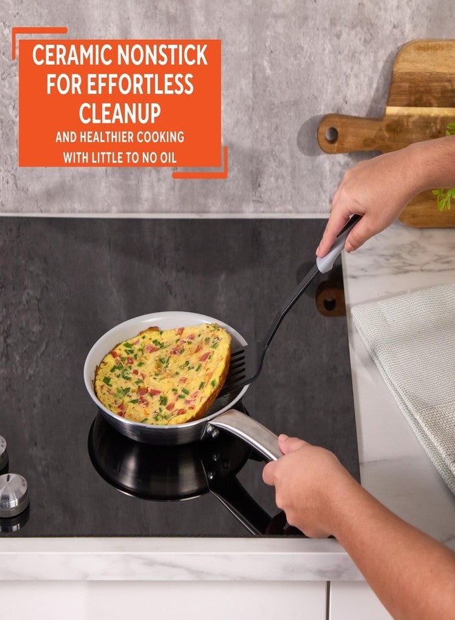 IMUSA 8" Inch Stainless Steel Frying Pan with Gray Ceramic Nonstick Coating, 2 Ply Aluminum Construction, Oven Safe and Induction Compatible Skillet - Image 4