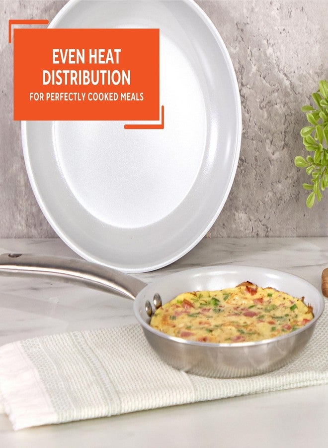 IMUSA 8" Inch Stainless Steel Frying Pan with Gray Ceramic Nonstick Coating, 2 Ply Aluminum Construction, Oven Safe and Induction Compatible Skillet - Image 5