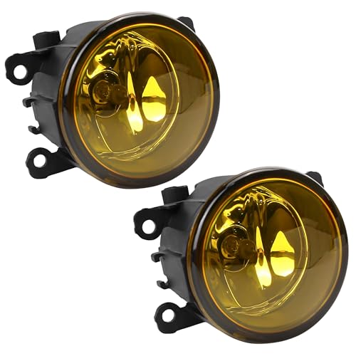 BuleVina 1 Pair Bumper Yellow Lens Fog Light Lamp Assemblies Driving Fog with 55W H11 Halogen Bulbs Compatible with Acura for Ford for Honda for Jaguar for Lincoln for Subaru for Suzuki Replacement - Image 1