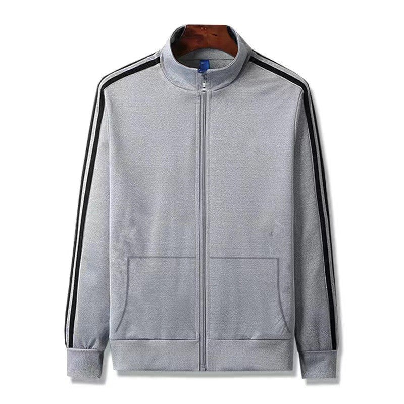 Men'S Jacket New Stand Collar Korean Style Trendy Three-Stripe Loose Plus-Size Casual Sportswear Trendy - Image 5