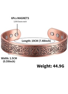 Vintage Pure Copper Magnetic Bangle - Adjustable Celtic Pattern Cuff Bracelet - pzsku/Z77343EF350C0C1F03262Z/45/_/1738804801/570bb350-02bd-41f5-bebf-e6c83c1e8686