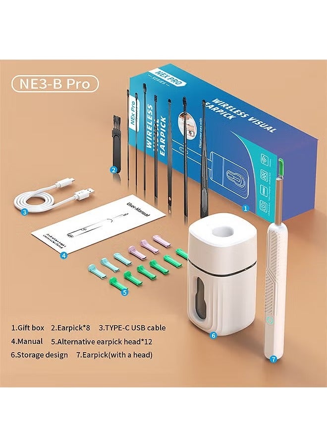 Arabest Ear Wax Removal, Wi-Fi Visible Ear Cleaner Kit with 12 Ear Pickers and Storage Case, Ear Wax Removal Tool with 1080 HD Camera and 6 Ear Scoops (White) - Image 2