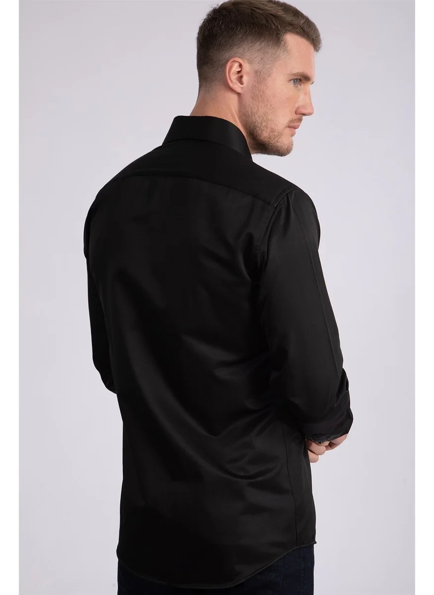 Tudors Modern Slim Fit Plain Satin Men's Shirt