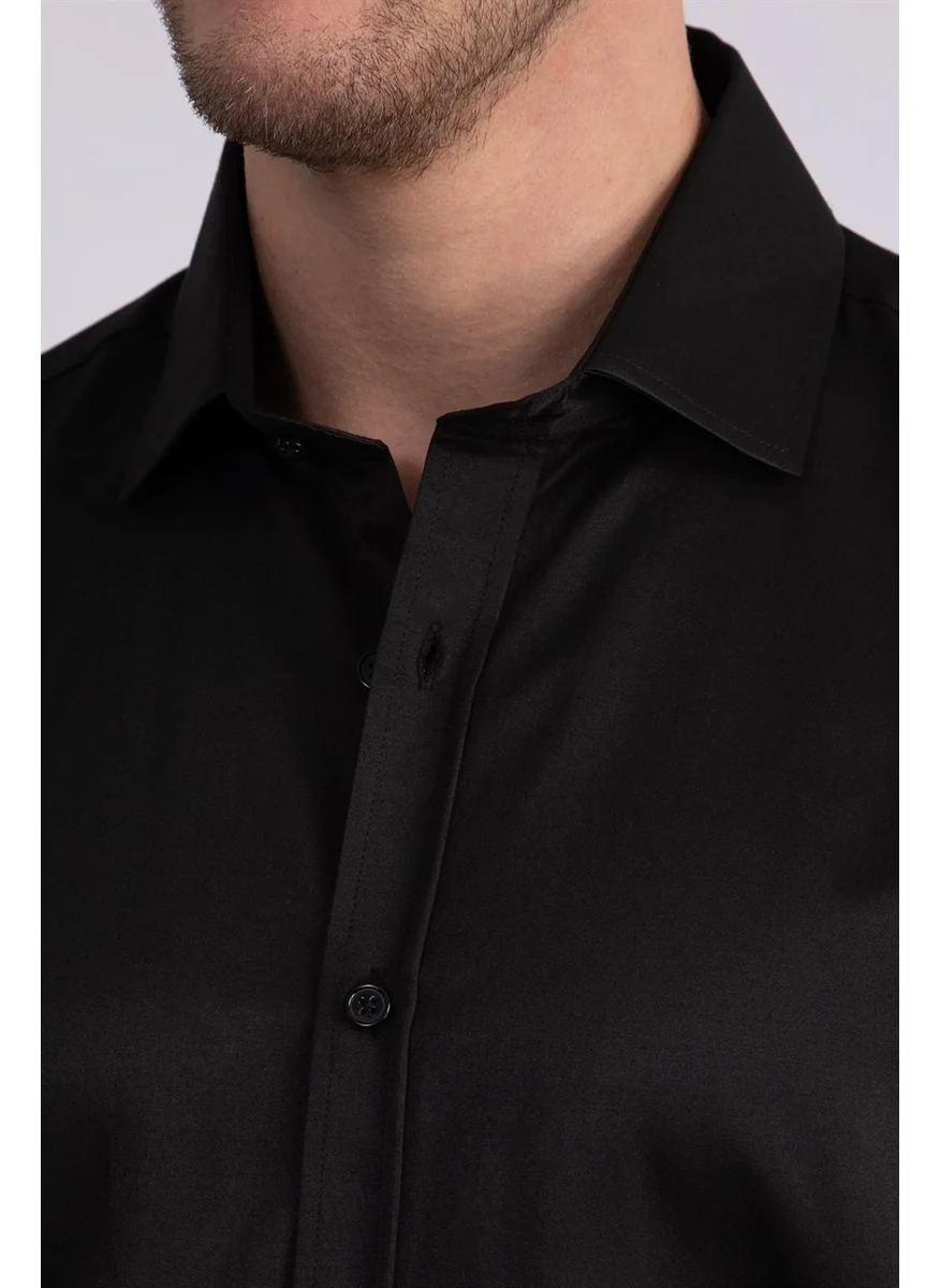 Tudors Modern Slim Fit Plain Satin Men's Shirt
