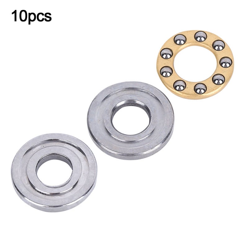 Thrust Bearing Set: 10 Pcs Bearing Steel - Low Frictional Resistance High Precision Ball Thrust Bearing for Machinery Manufacturing Equipment Installation Maintenance - Image 2