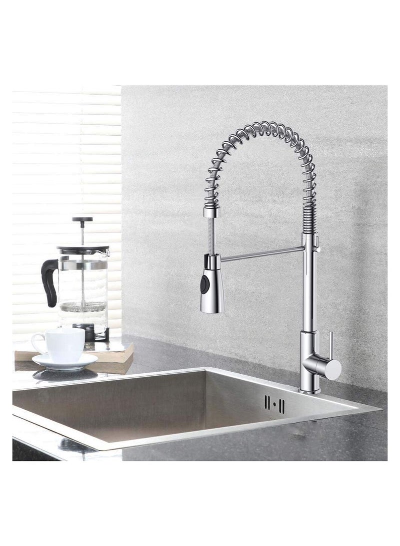 HESANIT Kitchen Faucet Mixer With Dual Function Pullout Sprayer Chrome - 6831C - Image 2