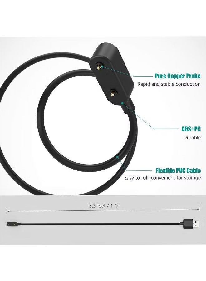 Charger Compatible for Huawei Watch Fit 3/Fit/Fit 2/Fit Mini,Huawei Band 6/ Band 7,Huawei 4X,Honor Watch ES,Honor Band 6-Smart Watch Replacement USB Charger Charging Cable 100cm Black - Image 5