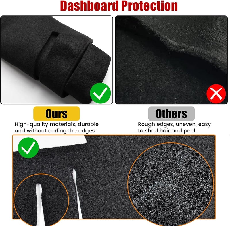 Hex Autoparts Dash Cover Mat Dashboard Pad Replacement for 1998-2004 Chevy S10 Pick Up (Black) - Image 2