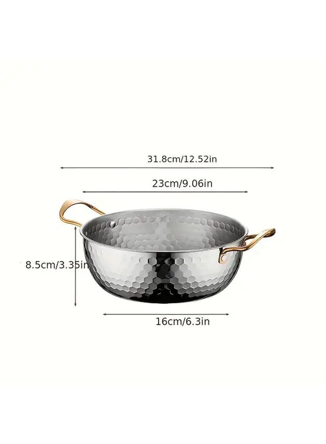 3pcs Silvery Korean Stainless Steel Ramen Pot Hexagonal Non Stick Design All Stovetops - Image 4