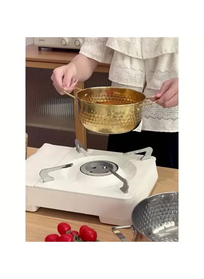 3pcs Silvery Korean Stainless Steel Ramen Pot Hexagonal Non Stick Design All Stovetops - Image 5