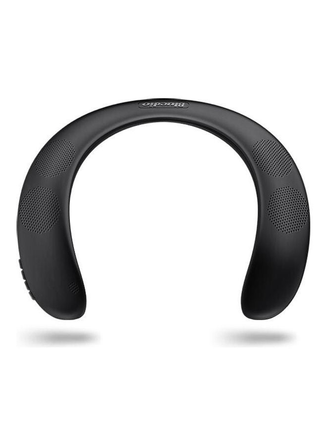 NIBEMINENT Portable BT Wireless Bass FM Speaker Powerful Sound Comfortable Neck-mounted Black  - Image 1