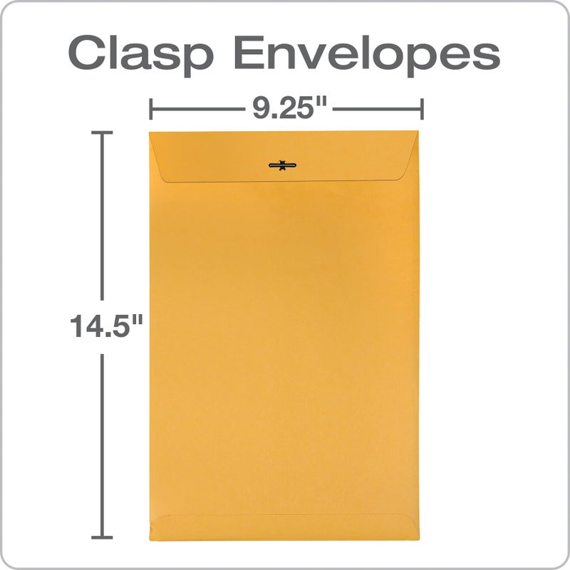 Quality Park 37894 Quality Park Clasp Envelopes, 9-1/4x14-1/2, 28lb, Brown Kraft, 100/Box,Light Brown - Image 2