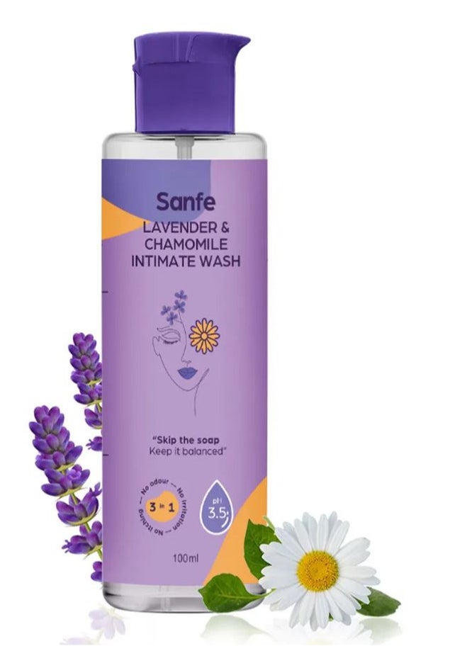Sanfe Lavender & Chamomile Intimate Wash 100ml | No Odour | No Irritation | No Itching  - Image 2