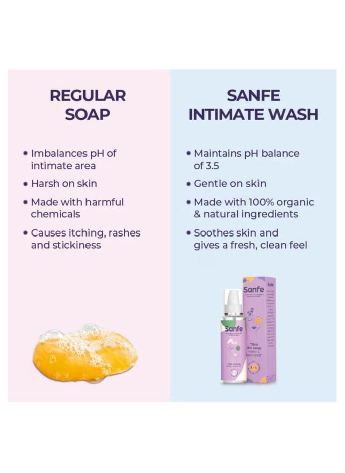 Sanfe Lavender & Chamomile Intimate Wash 100ml | No Odour | No Irritation | No Itching  - Image 3