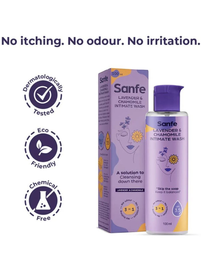 Sanfe Lavender & Chamomile Intimate Wash 100ml | No Odour | No Irritation | No Itching  - Image 5