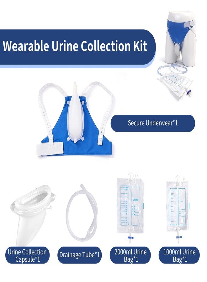 OUWERALL Wearable Urinal Bag for Men, Portable, Reusable, 2 Urine Bags (1*2000ML + 1*1000ML), Leak-Proof, Odor-Control, For Bedridden Patients, Elderly, Post-Surgery Recovery, Hospital Home Use, Latex-Free - Image 5