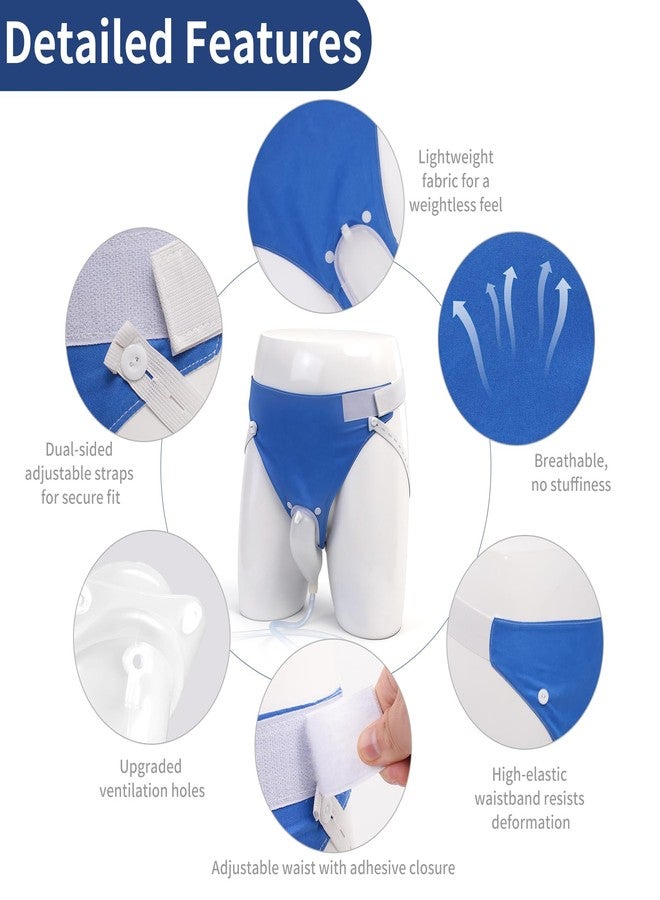 OUWERALL Wearable Urinal Bag for Men, Portable, Reusable, 2 Urine Bags (1*2000ML + 1*1000ML), Leak-Proof, Odor-Control, For Bedridden Patients, Elderly, Post-Surgery Recovery, Hospital Home Use, Latex-Free - Image 3