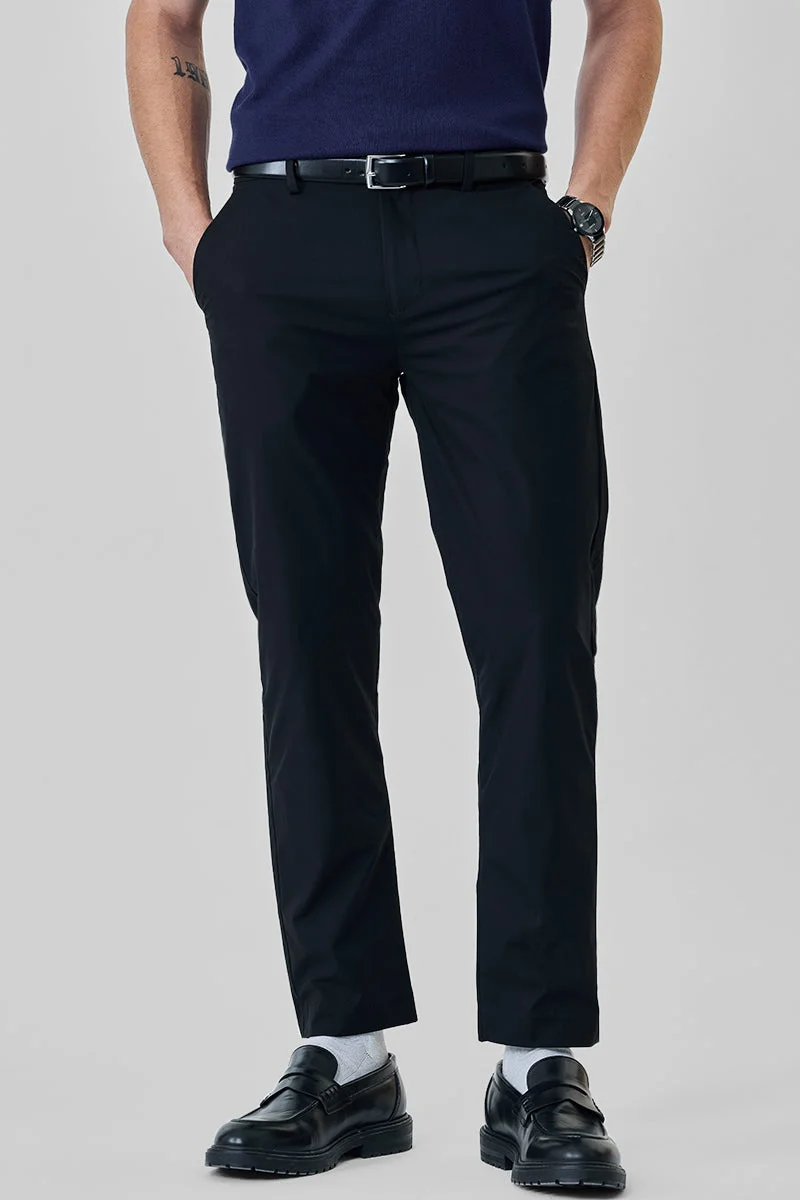 سنيتش Black Solid Slim Fit Casual Chinos