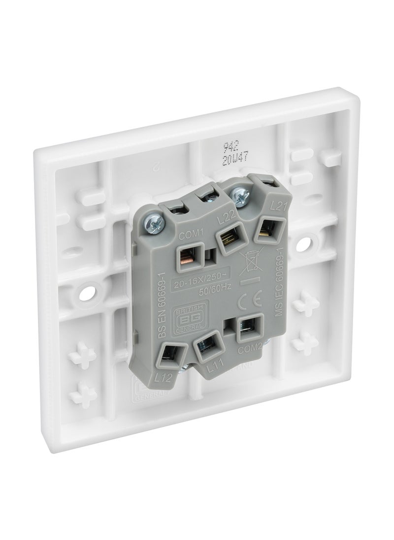 BG BG Nexus 20 Amp Double 2 Way 10AX Plate Switches Square Edge  - Image 3