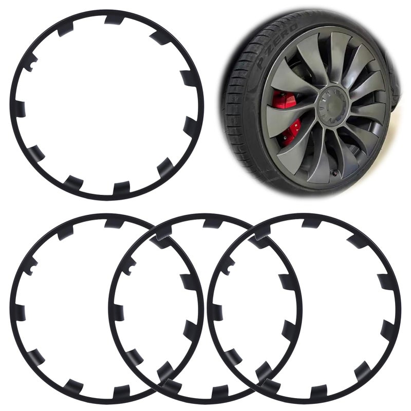 Generic Fabater for Tesla Model Y 21 Inch Rim Protector Rim, ABS Rim Wheel Caps Cover, Rim Protector for Tesla Model Y 2021 To 2024, Scratch Resistant, Hub Protection, Decorative (Dark  - Image 1