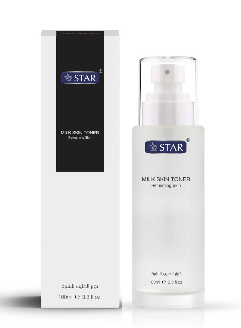 SZ Star Milk Skin Toner 100ml – Brightening & Hydrating Facial Toner with Vitamin B3, Gentle Formula with Rice Extracts for All Skin Types – Alcohol-Free Balancing Face Toner - Image 1