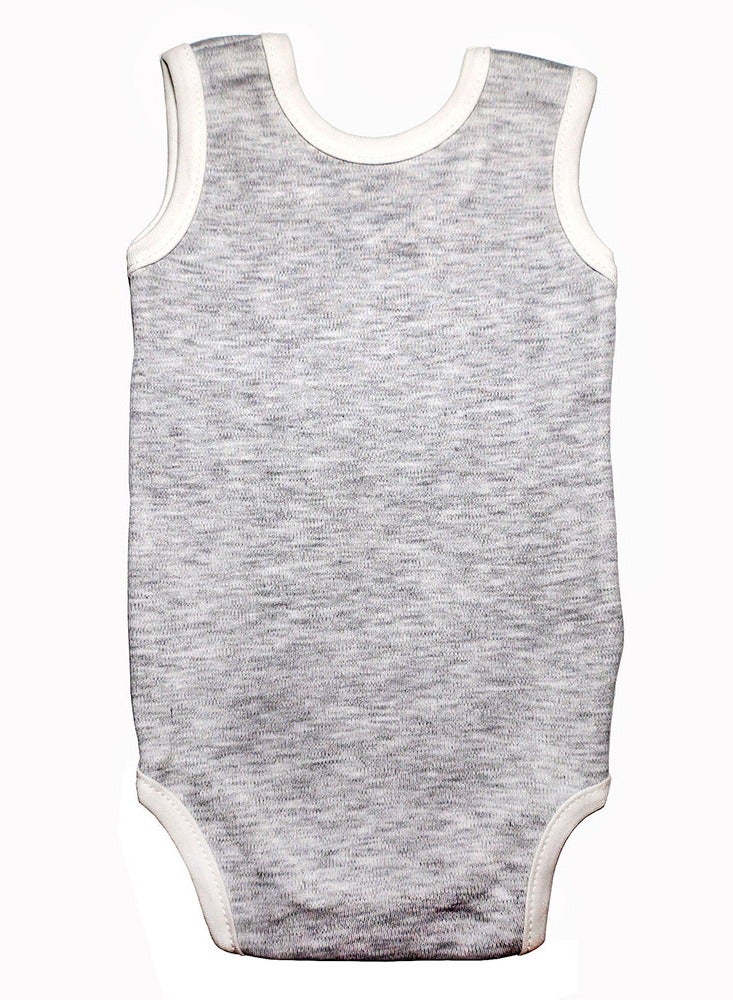 LADI Baby Sleeveless Bodysuit for Baby Boy Grey Colour - Image 2
