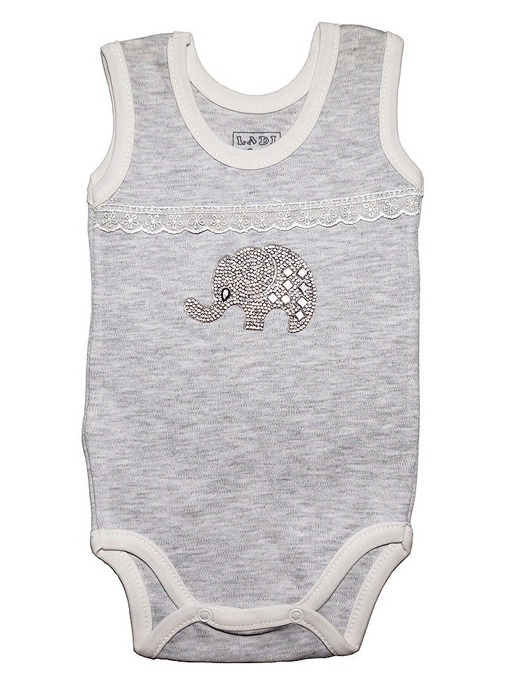 LADI Baby Sleeveless Bodysuit for Baby Boy Grey Colour - Image 1