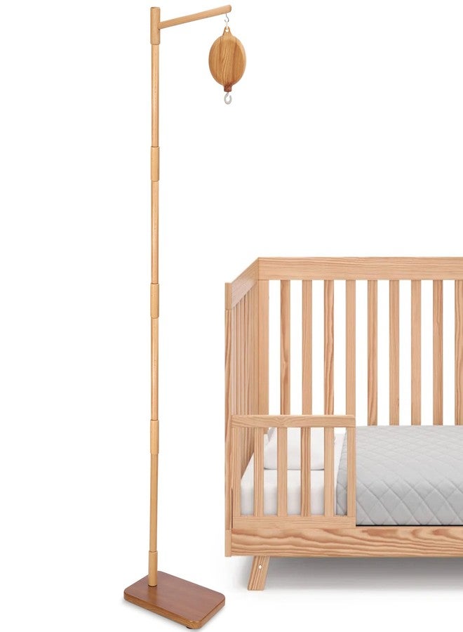 EBINGMIMA Floor-Standing Crib Mobile Arm with Music Box - 65 Inch Mobile Arm for Crib - 100% Beech Wood - Crib Mobile Motor - Volume Control - 35 Lullabies - Wooden Nursery Decor - Baby Mobile Hanger - Image 1