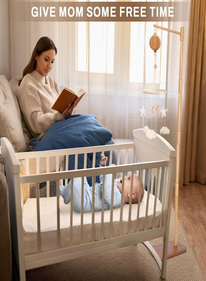 EBINGMIMA Floor-Standing Crib Mobile Arm with Music Box - 65 Inch Mobile Arm for Crib - 100% Beech Wood - Crib Mobile Motor - Volume Control - 35 Lullabies - Wooden Nursery Decor - Baby Mobile Hanger - Image 5