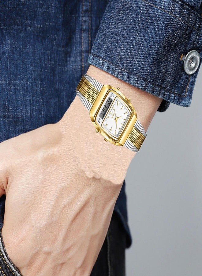 BESTKANG Men's Watch Fashion Analog Quartz Waterproof Watch Sport Multifunctional Wristwatch, Two Tone White, Fashion - Image 2