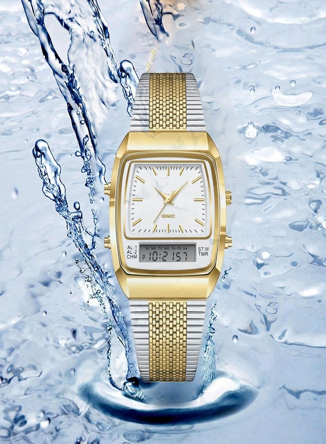 BESTKANG Men's Watch Fashion Analog Quartz Waterproof Watch Sport Multifunctional Wristwatch, Two Tone White, Fashion - Image 4