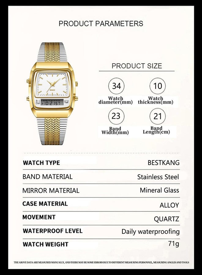 BESTKANG Men's Watch Fashion Analog Quartz Waterproof Watch Sport Multifunctional Wristwatch, Two Tone White, Fashion - Image 5