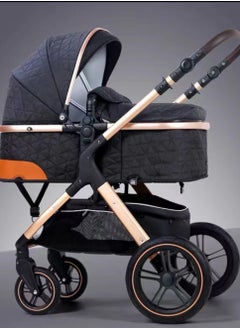 Hababy B1D - one fold-to-half luxury pram 2 in 1 - Black  - Image 1