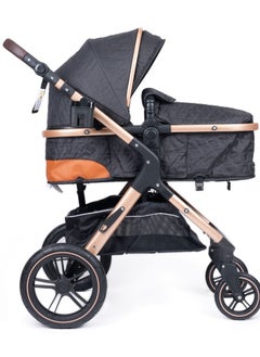 Hababy B1D - one fold-to-half luxury pram 2 in 1 - Black  - Image 3