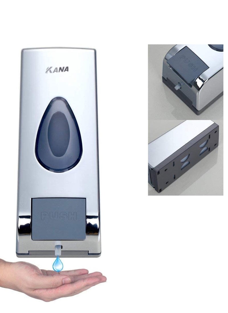 Kana Wall Mounted Soap Dispenser 360ml - Multi-Purpose Liquid Hand Sanitizer & Soap Pump for Kitchen, Bathroom, Hotels, Restaurants and Office - Hygienic & Easy Installation, Wall Mounted Manual Foaming Soap Dispenser White/Gray.  - Image 1