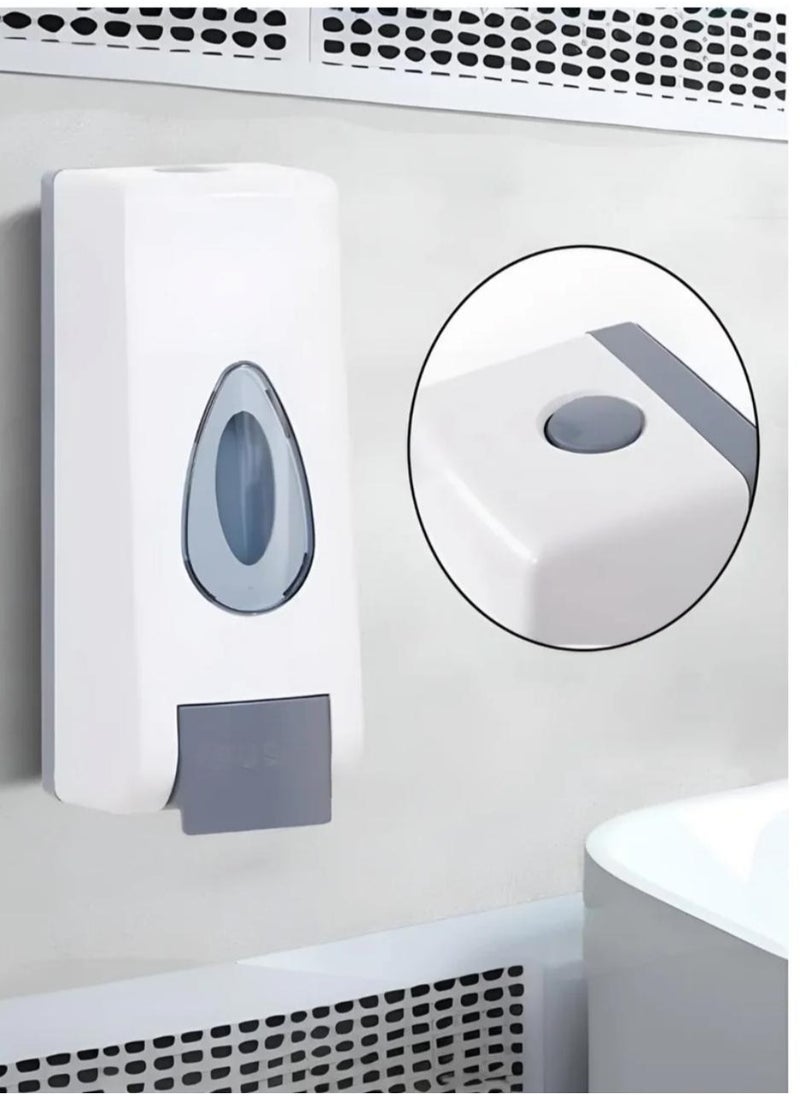 Kana Wall Mounted Soap Dispenser 360ml - Multi-Purpose Liquid Hand Sanitizer & Soap Pump for Kitchen, Bathroom, Hotels, Restaurants and Office - Hygienic & Easy Installation, Wall Mounted Manual Foaming Soap Dispenser White/Gray.  - Image 2