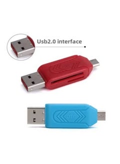 Generic V8 Card Reader Mobile Phone Tablet Connection SD/TF Dual Reading USB 2-in -1 Card Reader-Interface Form:Green  - Image 3