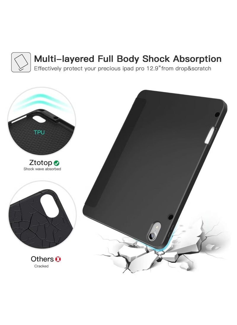 JAJEEK iPad Air 13 Inch M2 2024 Case – Smart Case with Built-in Pencil Holder, Supports Apple Pencil Pro & Pencil (USB-C), Touch ID Compatible, Auto Wake/Sleep, Slim & Durable Protective Cover for iPad Air 13 (6th Gen) – Black - Image 5