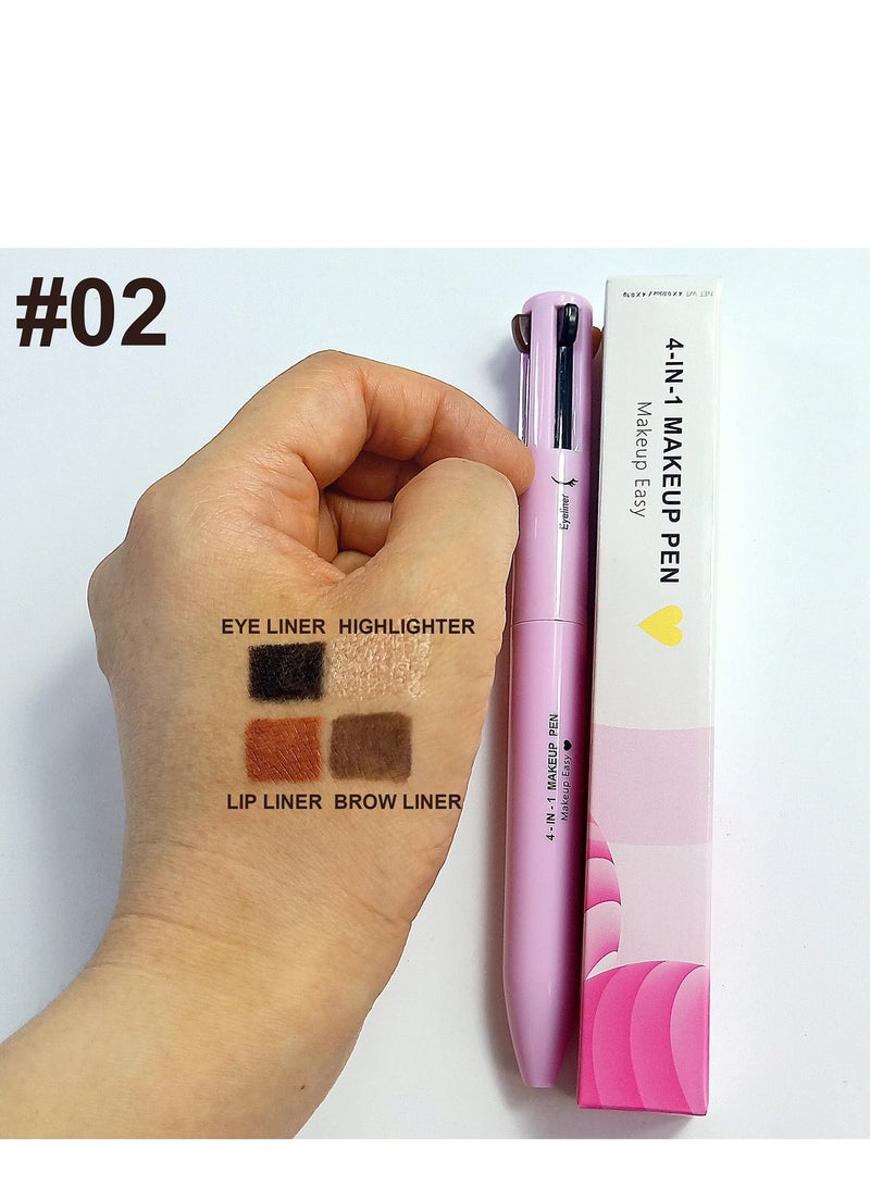 Generic 4 in 1 Makeup Pen, Eye Liner, Lip Liner, Brow Liner Eyebrow Pencil, Highlighter Pen for Eye, Lip and Face Makeup, Long Lasting, Waterproof, Blendable, Multi-Function Beauty Pencil, Pack of 2  - Image 3