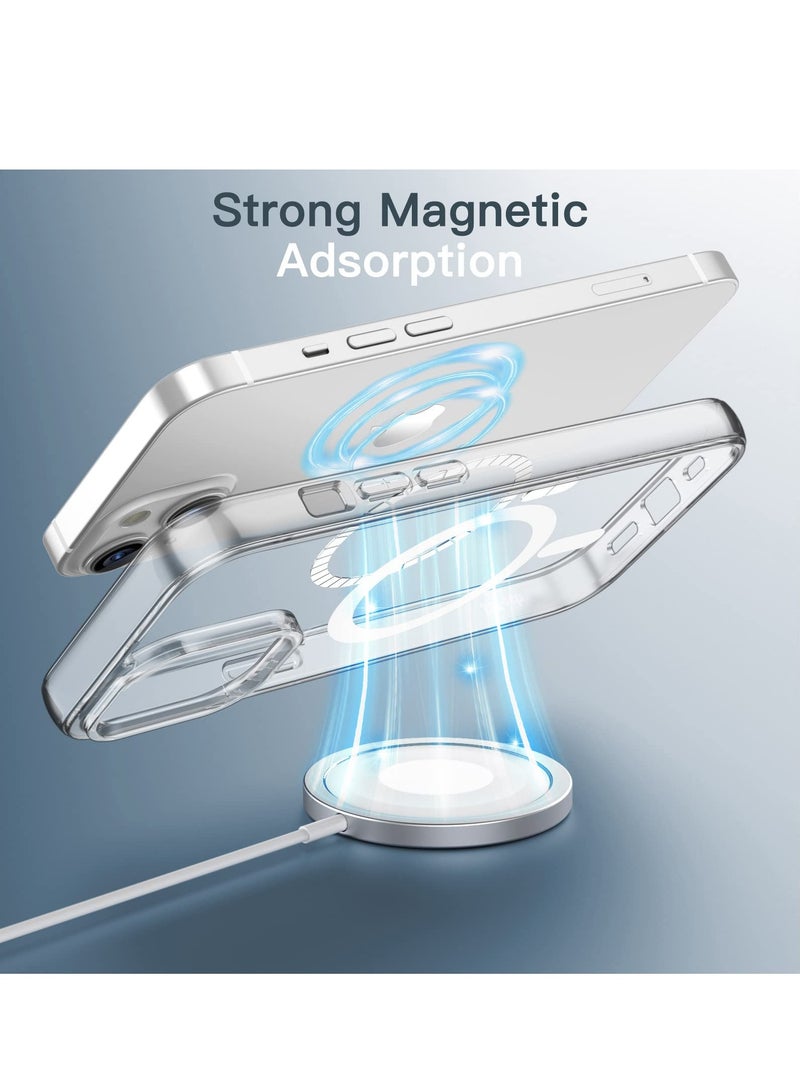 حافظة آيفون 15 مع شحن لاسلكي MagSafe، غطاء ممتص للصدمات للهاتف، مقاوم للخدش ومقاوم للأصفر متوافق مع آيفون 15 مقاس 6.1 بوصة - Image 2