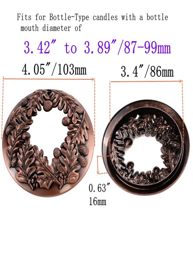 Tsnamay Lid Jar Candle Topper,Bronze Sacred Fruit Metal Candle Toppers to Burn Evenly Home Decor Accessories Candles Shades Sleeves Cover Top Lid - Image 2