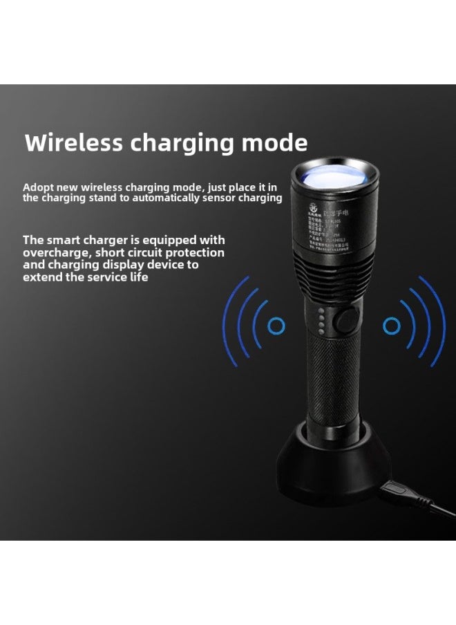 Generic - JW7632 USB Rechargeable Outdoor LED Flashlight Emergency Searchlight Flashlight Manufacturers Supply-Product Specifications:Direct Charging - Image 1